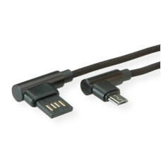 Micro USB 2.0 schwarz gewinkelt 0.8m